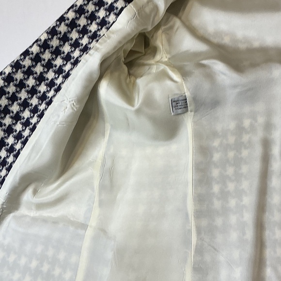 Vintage Houndstooth Wool Blazer Oversized Preppy Old Money Size 14 - Picture 15 of 15